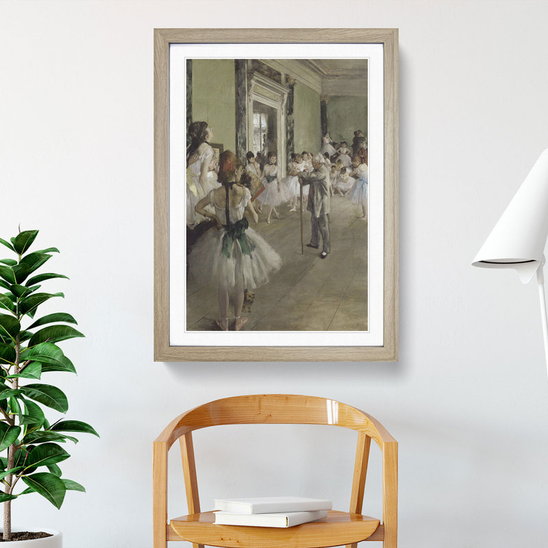 The Ballet Class Vol.1 by Edgar Degas - Picture Frame Painting, 65cm H x 48cm W x 2cm D, Oak