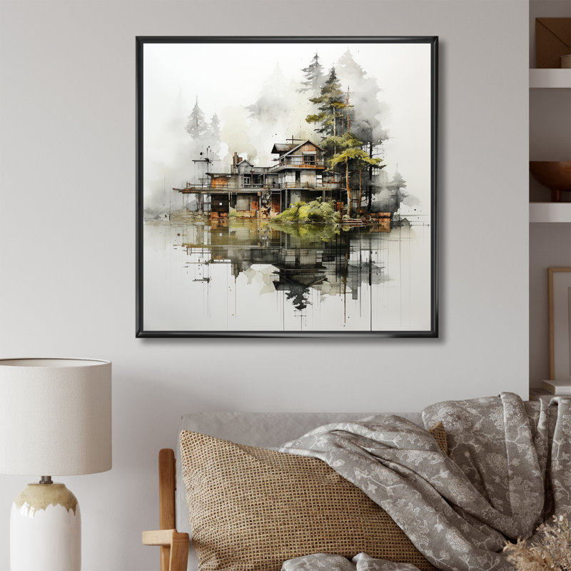 Impression sur toile, "Lake Moody", Cadre flottant noir, H 30 po x l 30 po x P 1 po