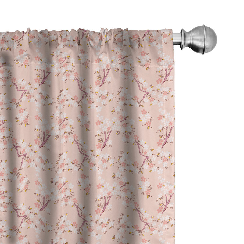 Panneau coulissant semi-diaphane avec passe-tringle Cherry Blossom, 28 po x 84 po