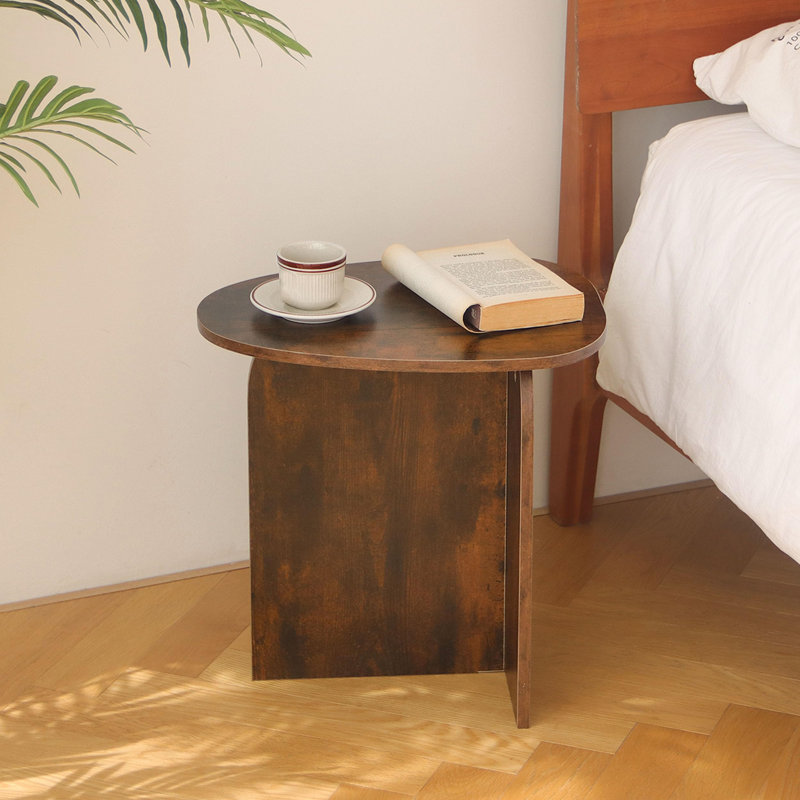 Petit salon de table de bout triangulaire, Brun rustique