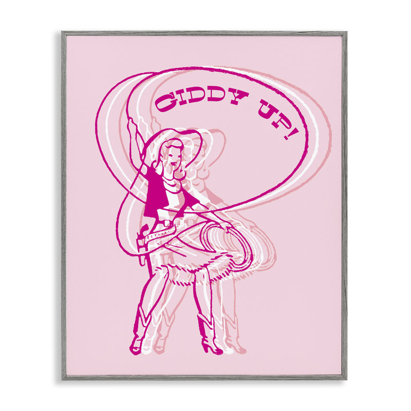 «Giddy Up Rodeo Girl», estampe numérique encadrée par Daphne Polselli, Estampe numérique Farmhouse, H 14 po x l 11 po