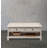 Four-drawer coffee table in solid white wood.-110956626