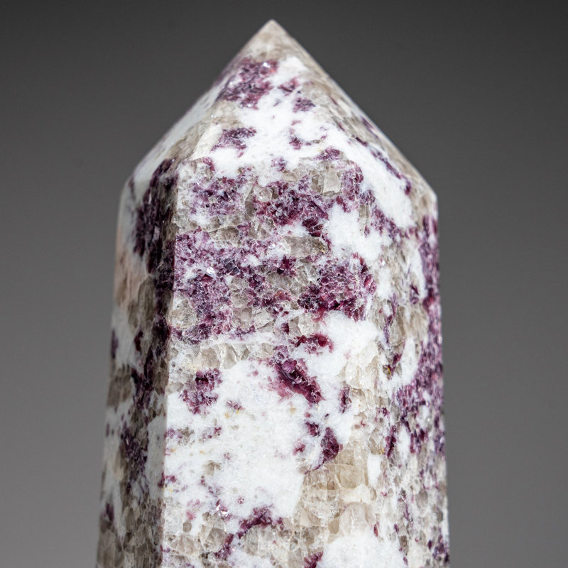 Rubis poli à pointe de quartz de l'Inde (1,3 lb), H 8,25 po x l 2,75 po x P 2,75 po