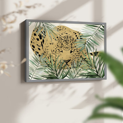 Palm Leopard II -Framed Print - Restickable