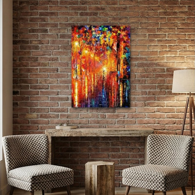 Art mural abstrait en verre trempé ultrabrillant Vibrant Night Reflections
