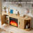 Curved TV Stand with Electric Fireplace-1221113035-1221113034
