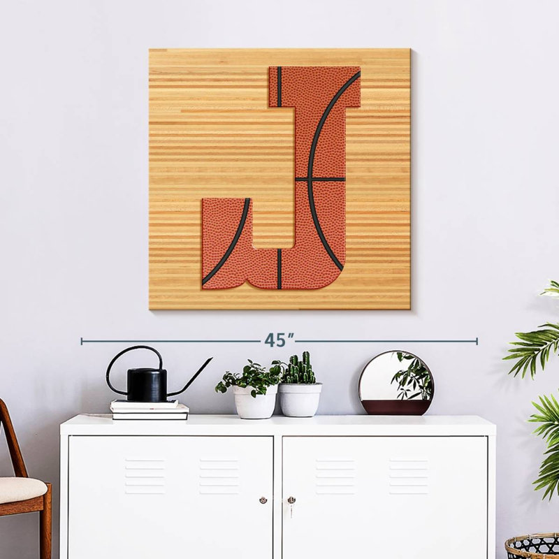 «Basketball J Alphabet» sur toile, H 30 po x l 30 po x P 1,25 po