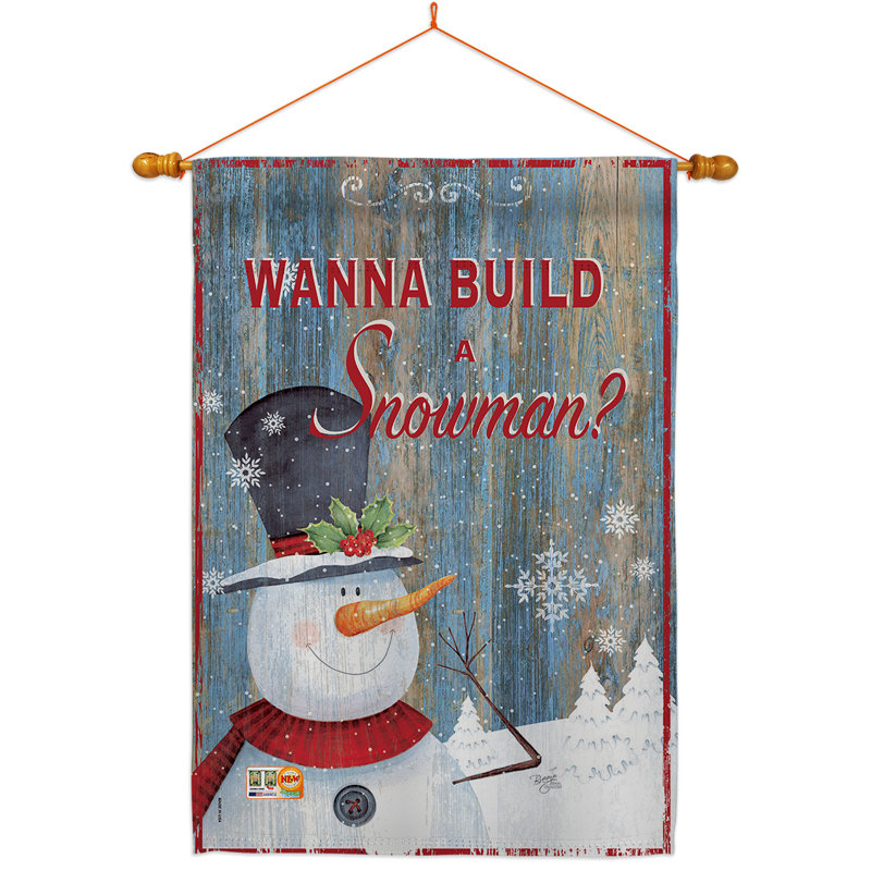 Construisez un bonhomme de neige 2 faces en polyester 40 x 28 po Ensemble de drapeaux