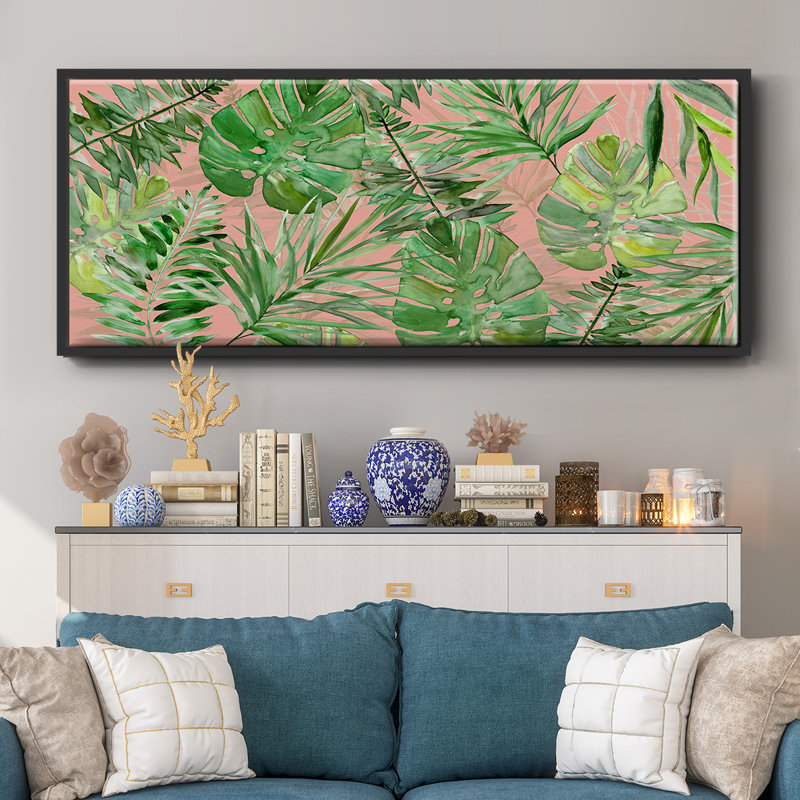 Carnet de croquis tropical, corail, toile encadrée, H 20 po x l 50 po
