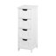 Armoire de rangement blanche pour salle de bain, armoire autoportante avec tiroirs