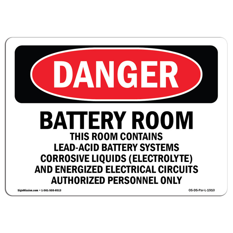 Danger Sign, 12" H x 18" W x 0.1" D