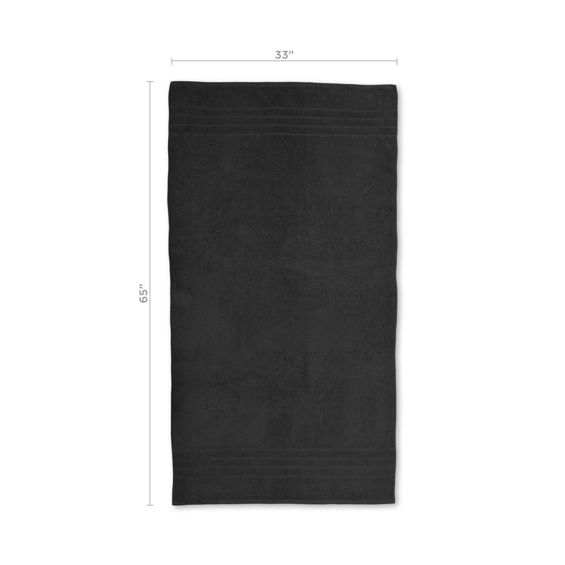 Martex Ultimate 2 Pack Bath Sheet Black Towel Set, Black