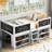 White Twin Low Loft Bed With Movable Shelves, And Decorative Chalkboard - Modern Style Size Quality Bedroom Furniture-1440837616