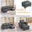 31.5" Wide Faux Leather Rectangle Ottoman For Modular Sectional Sofa -2093541090