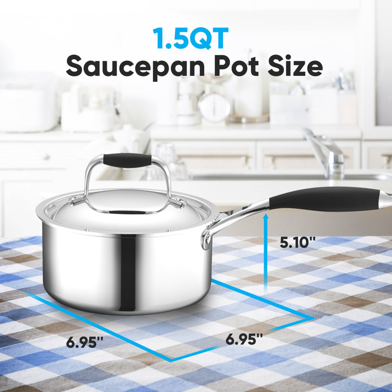 1.5 Quarts Stainless Steel Saucepan