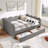 Gingham Daybed Storage Drawers USB Port Wave Shaped-319670699-319670741