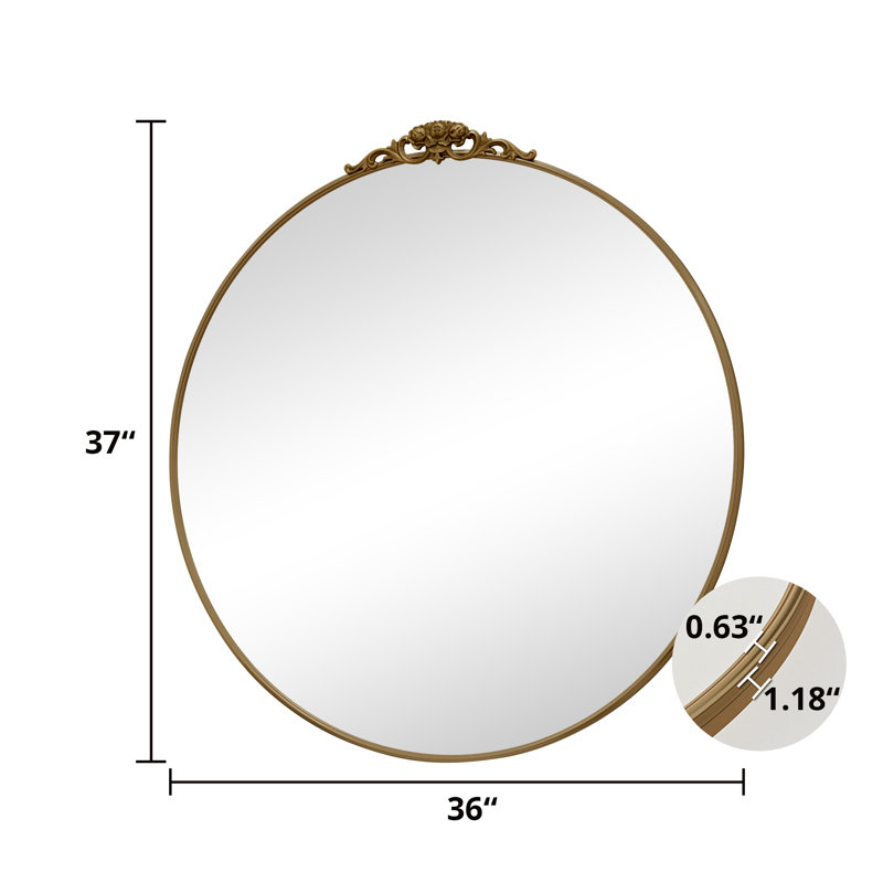 Miroir d'appoint mural Stourbirdge, Or antique, 36 po x 36 po