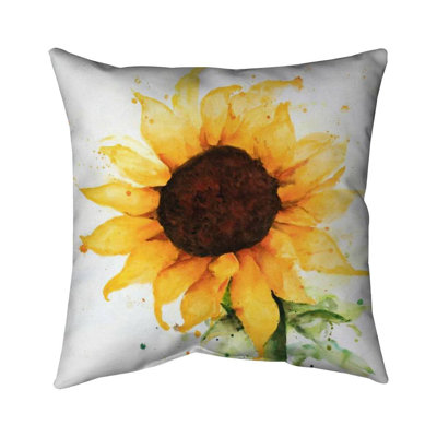 Sunflower - 18"x18" Throw pillow - Poly twill - Print on demand