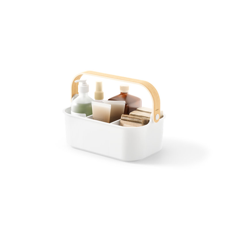 Bellwood Plastic Can Organizer, 4.88" H x 10.84" W x 6.5" D, Black/Walnut