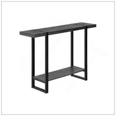 Accent Table, Console, Entryway, Narrow, Sofa, Living Room, Bedroom, Black Laminate, Black Metal, Contemporary, Modern