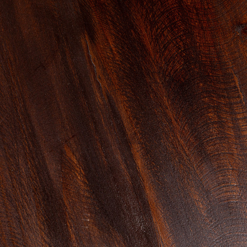 Table d'appoint ronde Serena tissée à la main en bois de pin et en bois de pin Serena, Brun