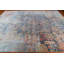 Tapis rétro délavé 9 x 12 po, tapis métallique en laine noué à la main, tapis oriental traditionnel rouille bleue, tapis indien à motifs fins de luxe