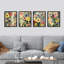 «Vibrant Impressionist Flower», impression florale colorée sur papier, 4 pièces-97770705-97770704