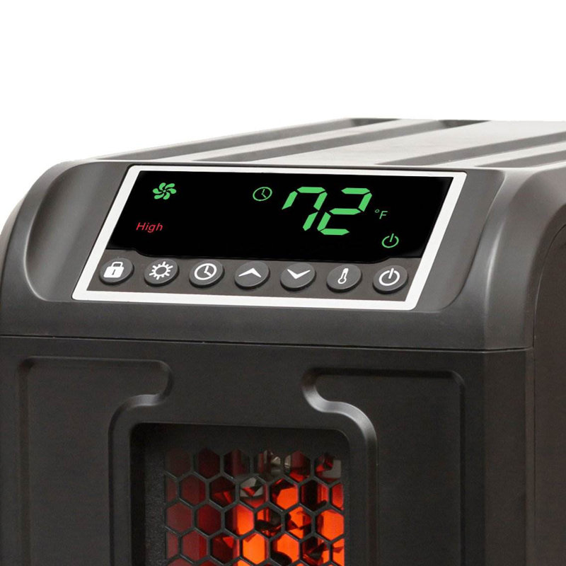 Lifesmart 1500 Watt 5118 BTU Electric High Efficiency Compact Space Heater with Adjustable Thermostat , Remote Included and with Digital Display