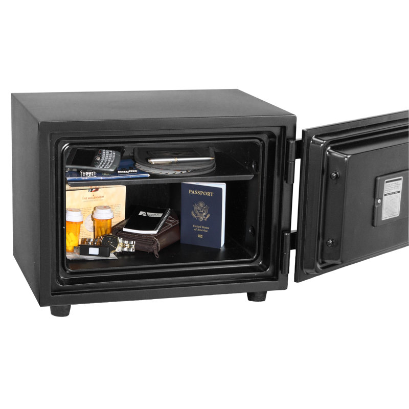 Black Steel Fireproof Digital Lock Security Safe, 0.50 Cu Ft