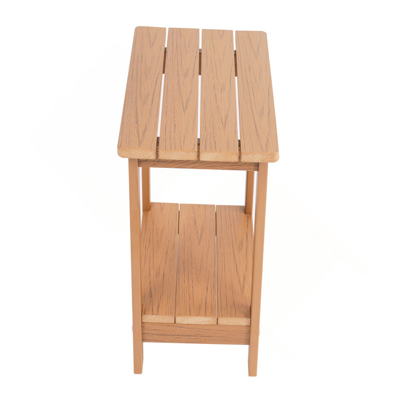 Wood-Grain Imitation Wood Side Table, Simple Yet With A Touch Of Texture. A Small Tabletop For Outdoor Picnics., Teak