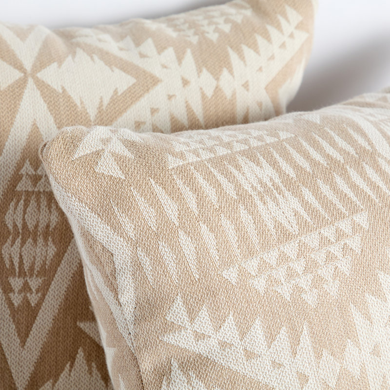 Ensemble de 2 coussins Sunbrella, Ivoire / brun clair géométrique