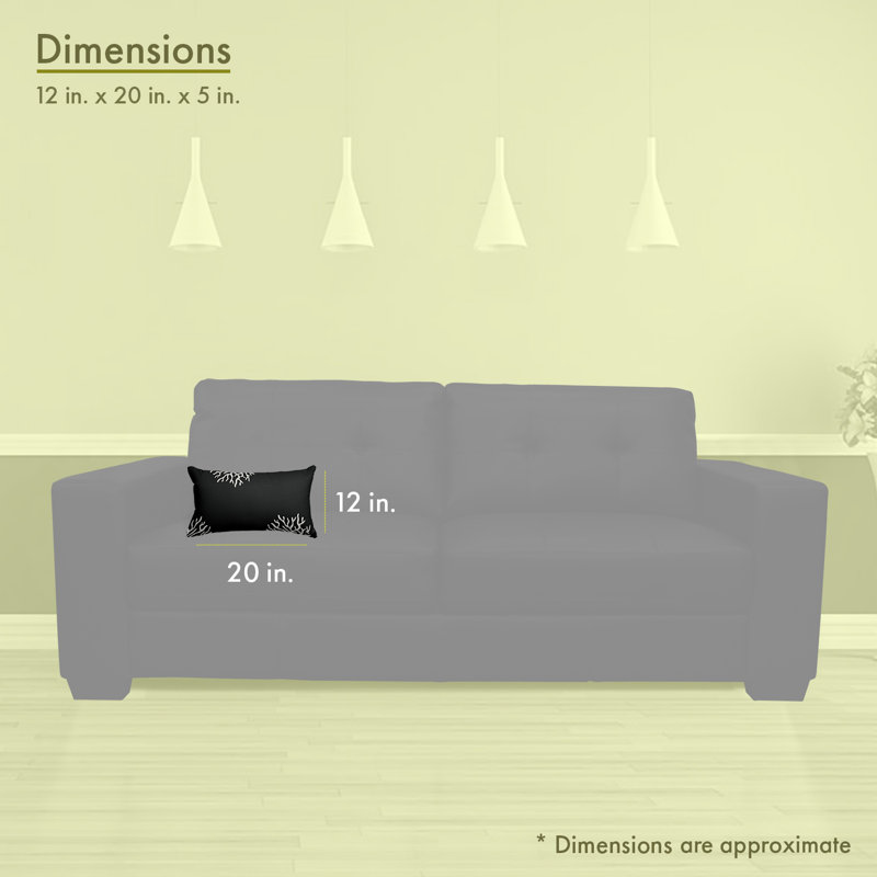 Dryden Rectangular Throw Pillow, Black