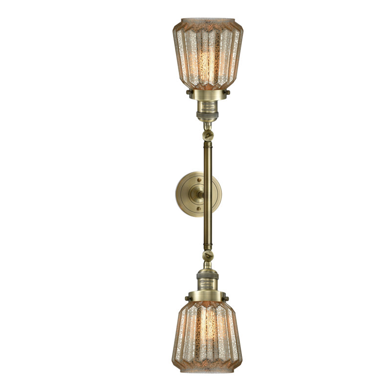 Vinson 2 - Light Dimmable Vanity Light, Antique Brass, Mercury Plated, Bulb Not Included