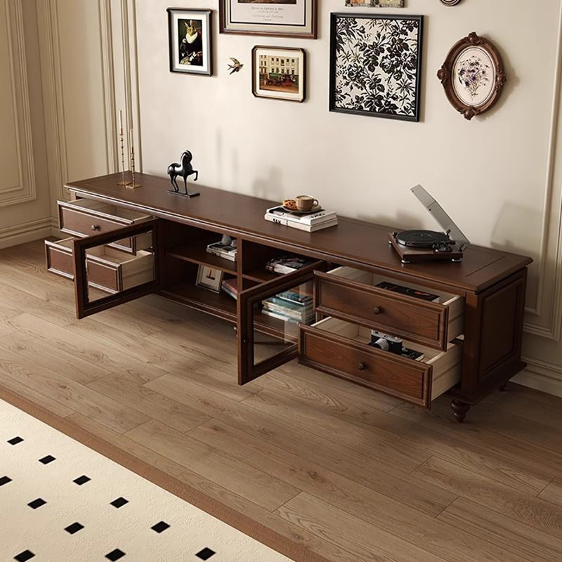 Meuble télé de qualité supérieure de style chinois rétro, 70.9", Brun