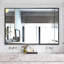 Miroir de salle de bain à cadre en métal doré 36 po Beunca-1010712000-1017241035