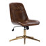 Mariello 23" Wide Adjustable Height Leather Swicel Office Chair With Quilted Backrest