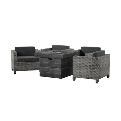 Arville 4 - Person Patio Conversation Set with Cushions