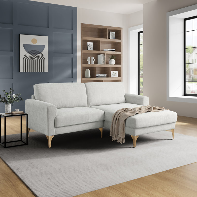 Canapé modulaire réversible 83,5 po Lucianne, Polyester ivoire