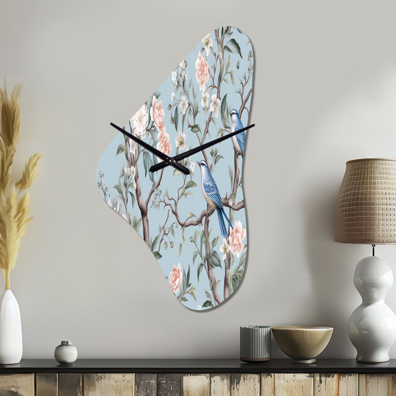 Horloge murale asymétrique Bansil Chinoiserie, Moyenne