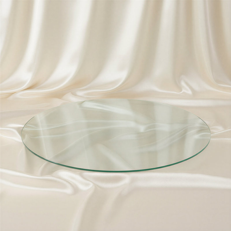 Plateau de table rond en verre trempé de 20 po, remplacement de verre trempé biseauté de 1/4 po ou tables basses et de salle à manger