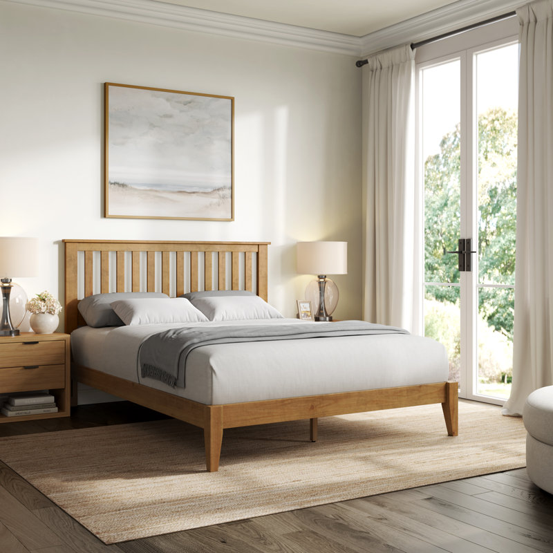 Malinda Mission Style Queen Panel Bed, Queen