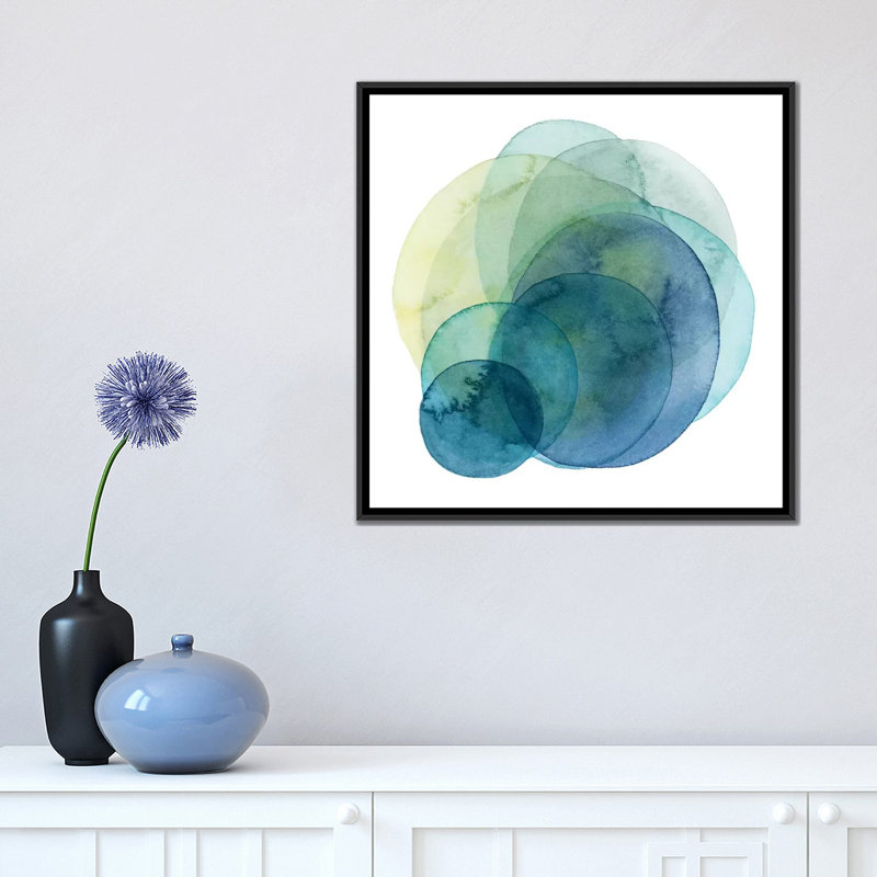 «Evolving Planets IV», impression, H 26 po x l 26 po x P 1,5 po, Toile avec cadre noir, Pas de tapis