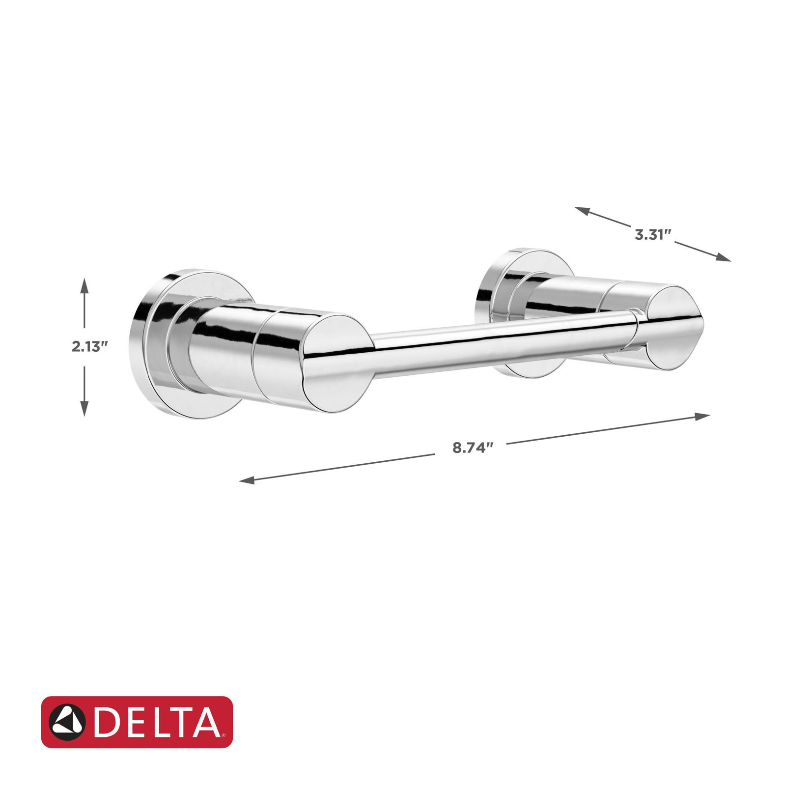 Nicoli Pivoting Toilet Paper Holder, Polished Chrome