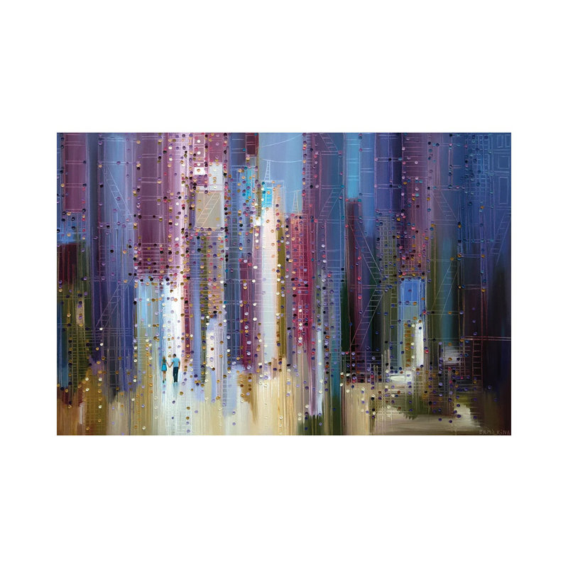 City Romance 1 Piece Painting on Canvas, 20.32 cm H x 30.48 cm W, Wrapped Canvas