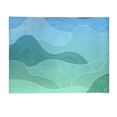 Tapis bleu / vert Ombre