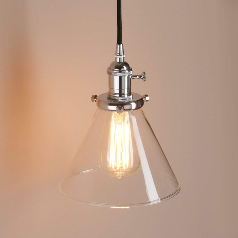 3 - Light Clear Kitchen Island Pendant, Chrome