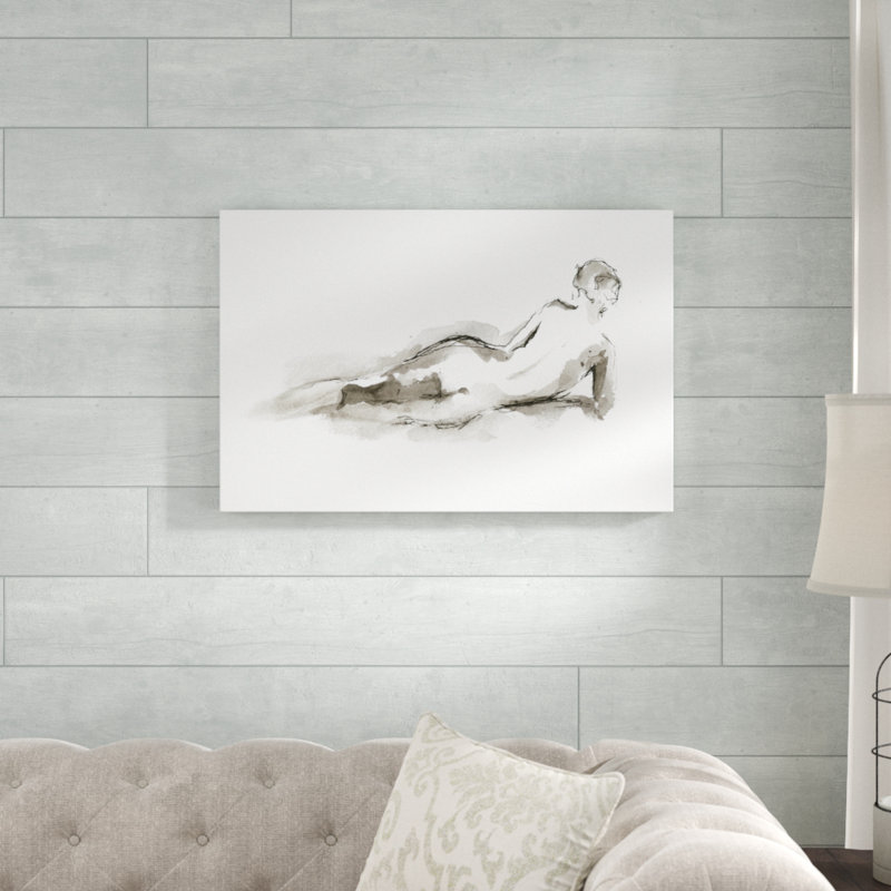 Ink Figure Study I by Ethan Harper - Painting, Wrapped Canvas, 30cm H x 46cm W