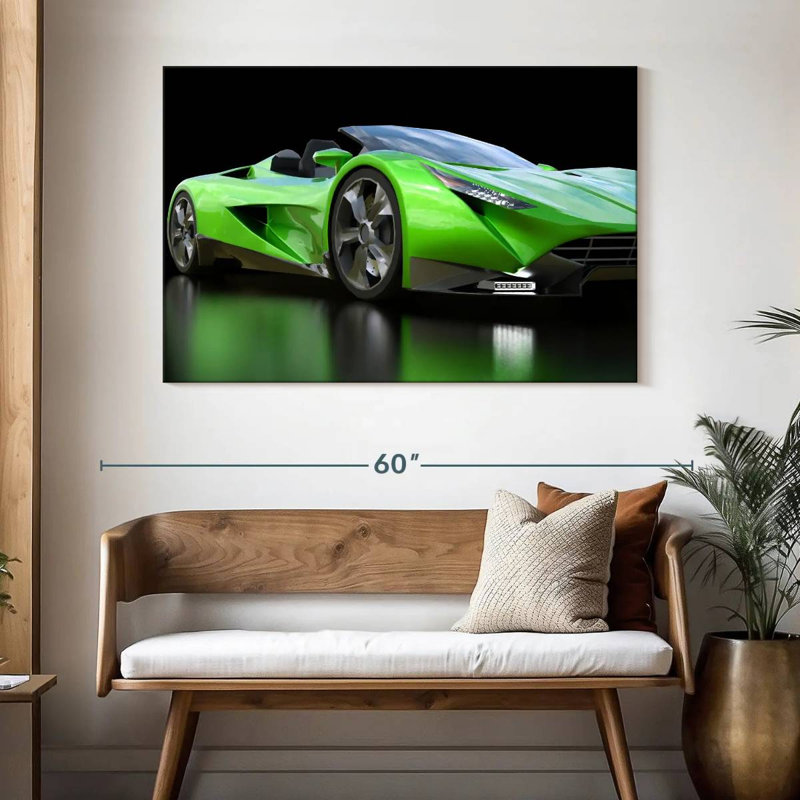 Voiture de sport verte Mehar, H 32 po x l 48 po