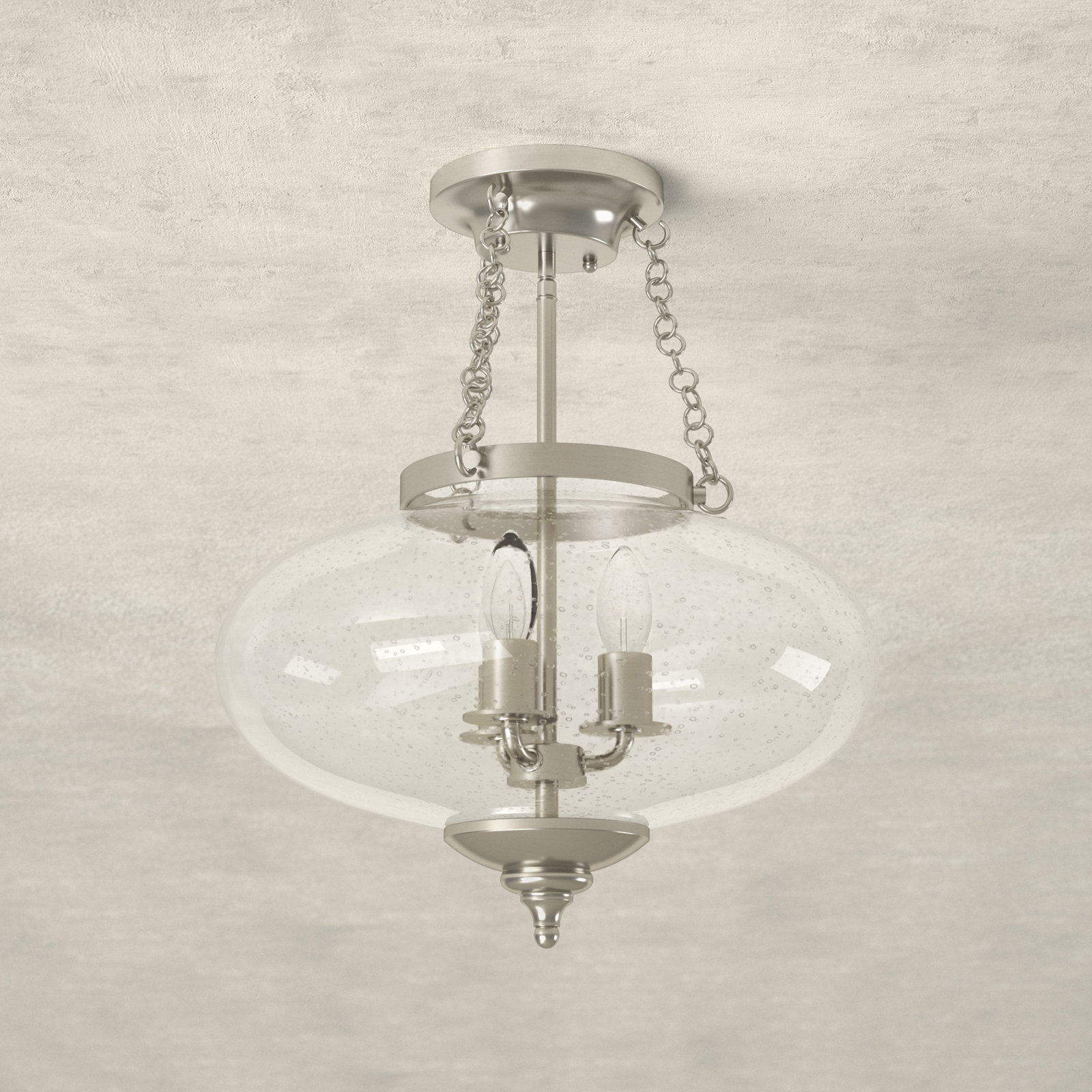 Faiyaz 3 - Light Semi Flush Mount, Satin Nickel