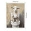 Chèvre tenant un rouleau de papier toilette, art de salle de bain par The Creative Bunch Studio, reproduction d'art sur toile encadrée